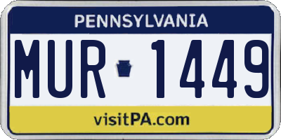 PA license plate MUR1449