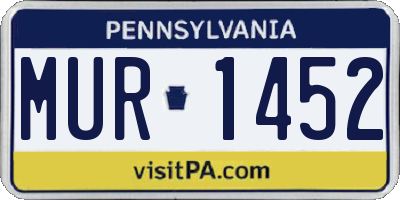 PA license plate MUR1452