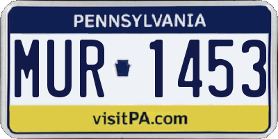 PA license plate MUR1453