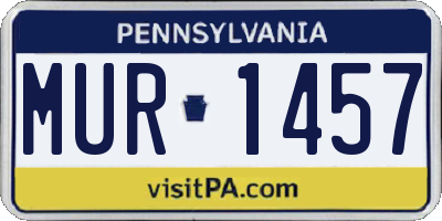 PA license plate MUR1457