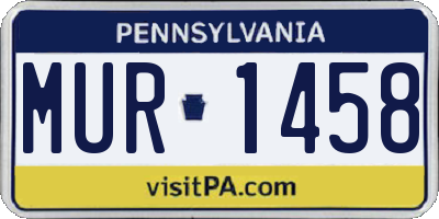 PA license plate MUR1458