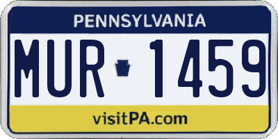 PA license plate MUR1459