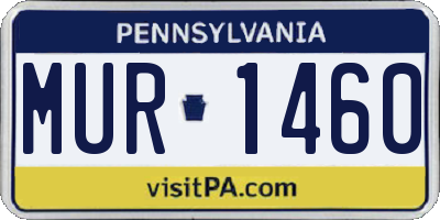 PA license plate MUR1460