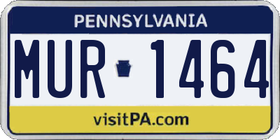 PA license plate MUR1464
