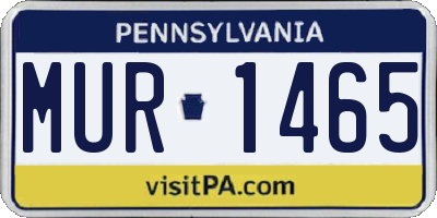PA license plate MUR1465