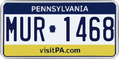 PA license plate MUR1468