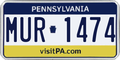 PA license plate MUR1474