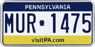PA license plate MUR1475
