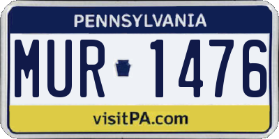 PA license plate MUR1476