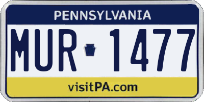 PA license plate MUR1477