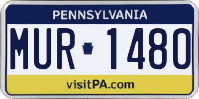 PA license plate MUR1480