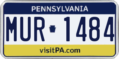 PA license plate MUR1484