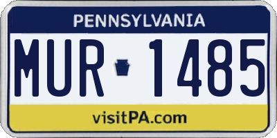 PA license plate MUR1485
