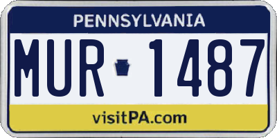 PA license plate MUR1487