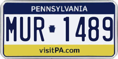 PA license plate MUR1489