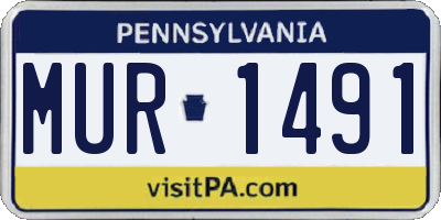 PA license plate MUR1491