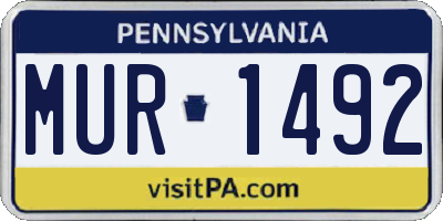 PA license plate MUR1492