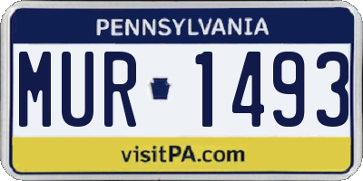 PA license plate MUR1493