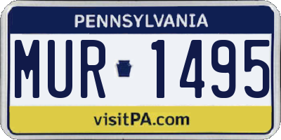 PA license plate MUR1495