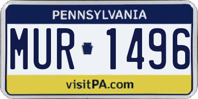 PA license plate MUR1496
