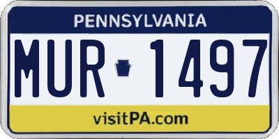 PA license plate MUR1497