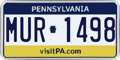 PA license plate MUR1498