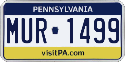 PA license plate MUR1499