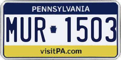 PA license plate MUR1503