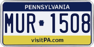 PA license plate MUR1508