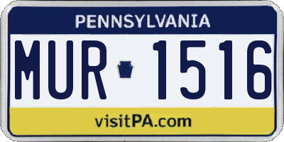 PA license plate MUR1516