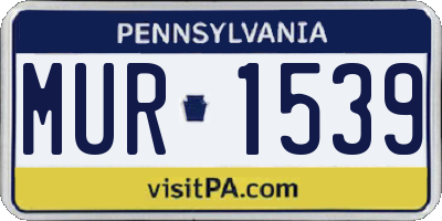PA license plate MUR1539