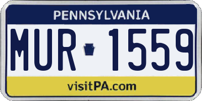 PA license plate MUR1559