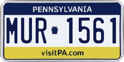 PA license plate MUR1561