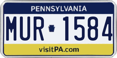 PA license plate MUR1584