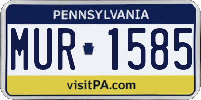 PA license plate MUR1585