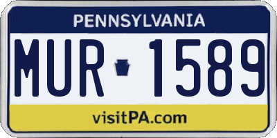 PA license plate MUR1589