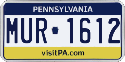 PA license plate MUR1612
