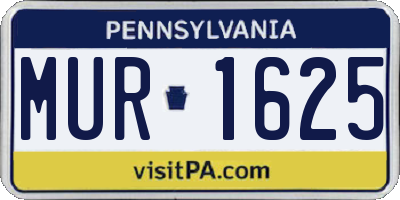 PA license plate MUR1625