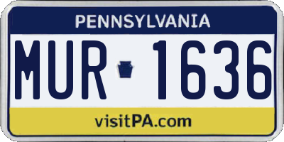 PA license plate MUR1636