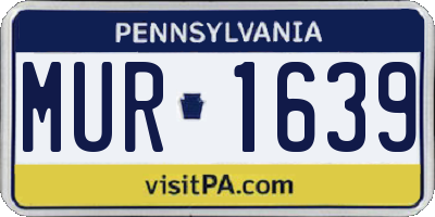 PA license plate MUR1639