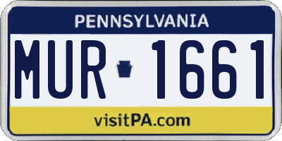 PA license plate MUR1661