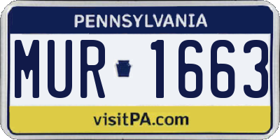 PA license plate MUR1663