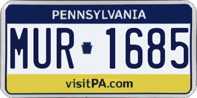 PA license plate MUR1685