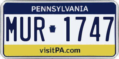 PA license plate MUR1747