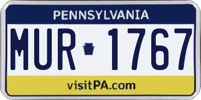 PA license plate MUR1767