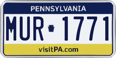 PA license plate MUR1771
