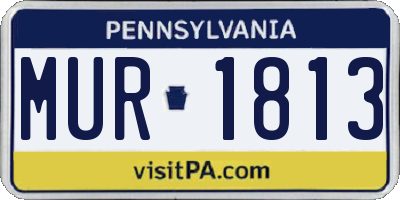 PA license plate MUR1813