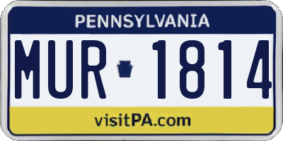 PA license plate MUR1814
