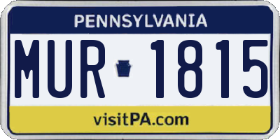 PA license plate MUR1815