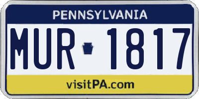 PA license plate MUR1817